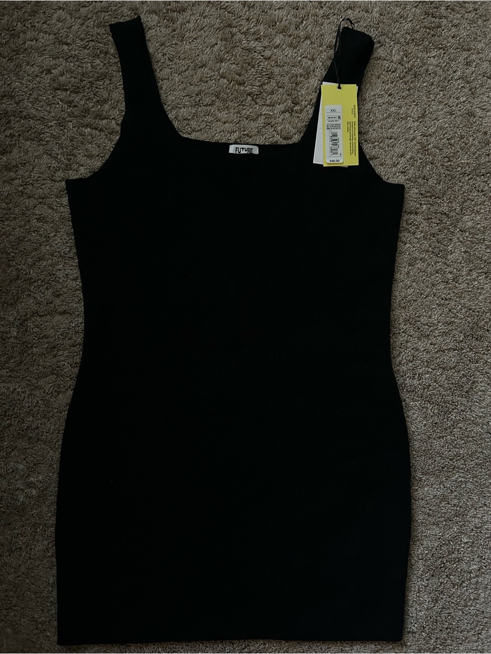 Future Collective Black Square-Neck Mini Dress